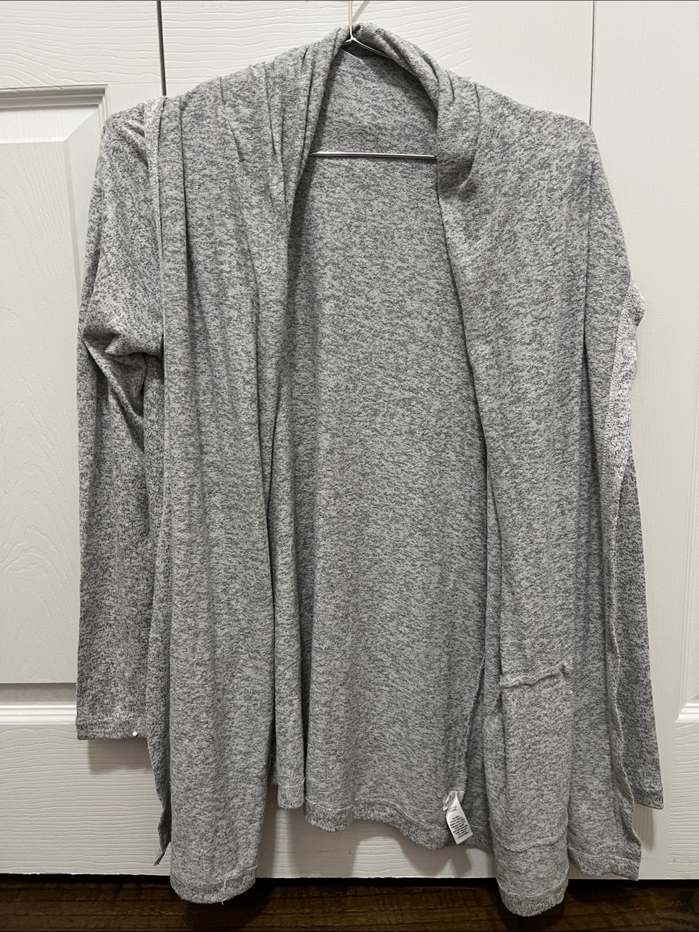 Athleta Light Gray Open-Front Draped Cardigan S Small